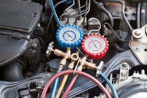 ac gauges laying on engine bay